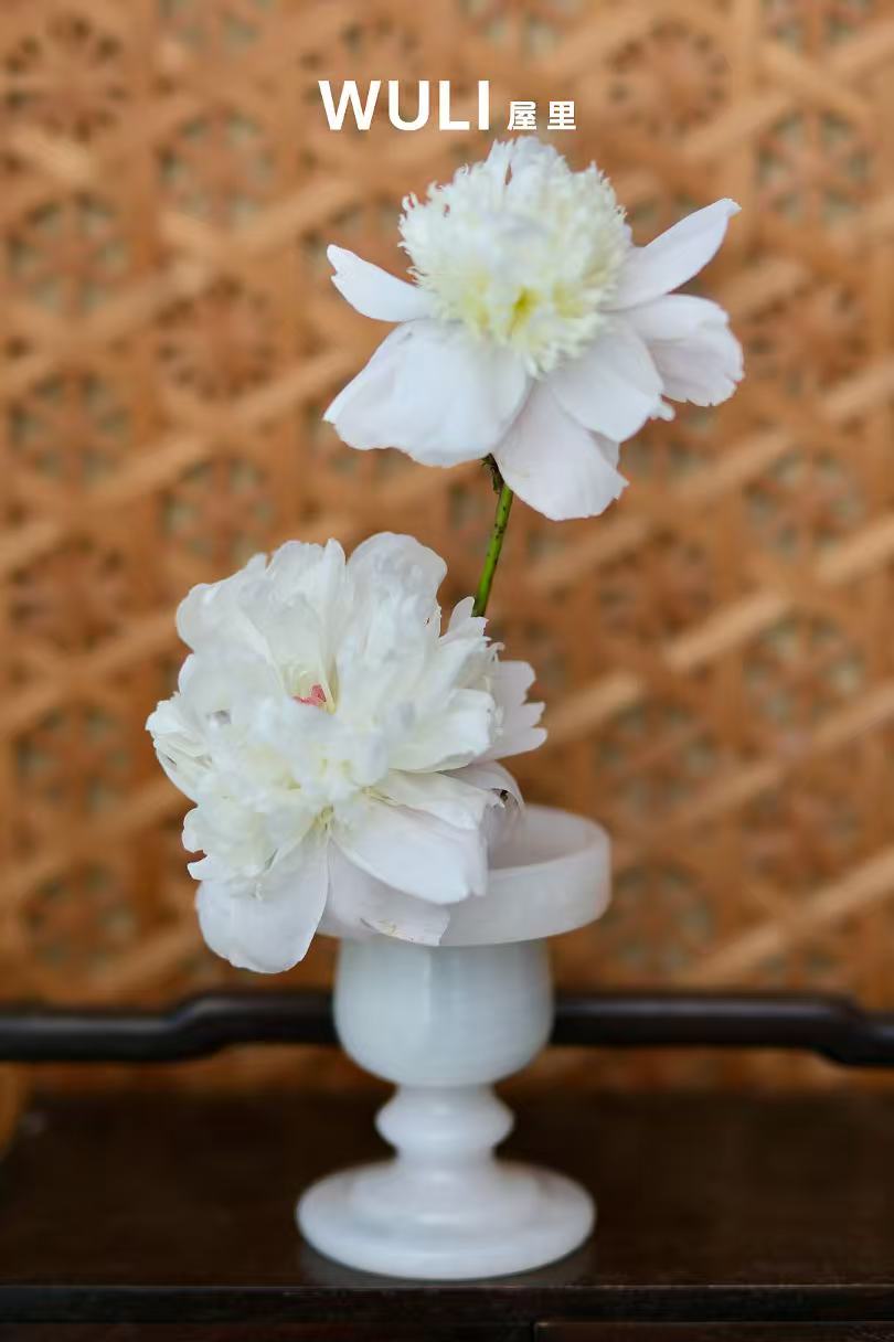 White Onyx Pedestal Vase