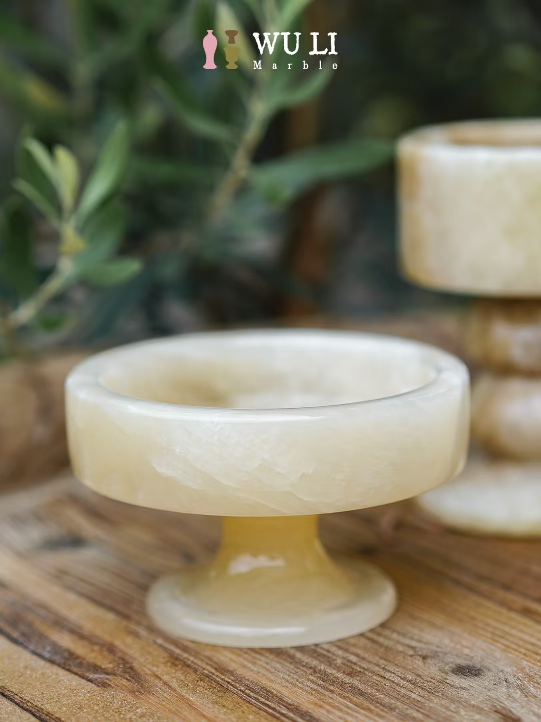 Yellow Onyx Pedestal Aroma Bowl | Natural Translucent Onyx Diffuser Bowl
