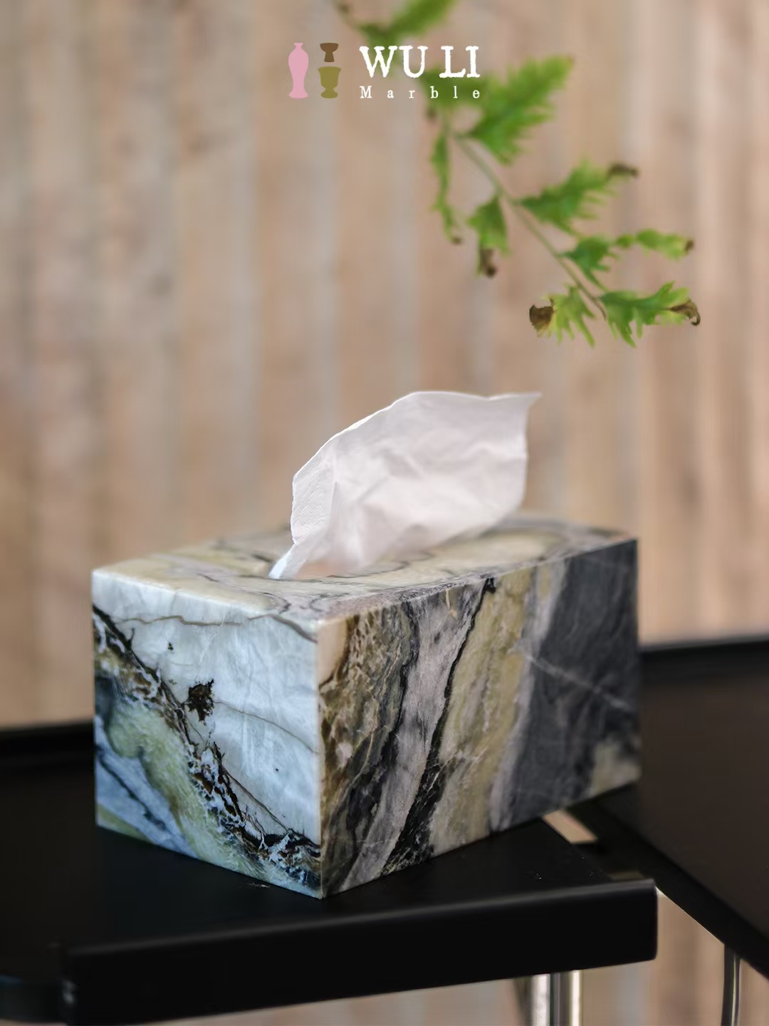 Natural Marble Tissue Box | Luxury Stone Napkin Holder for Home Decor